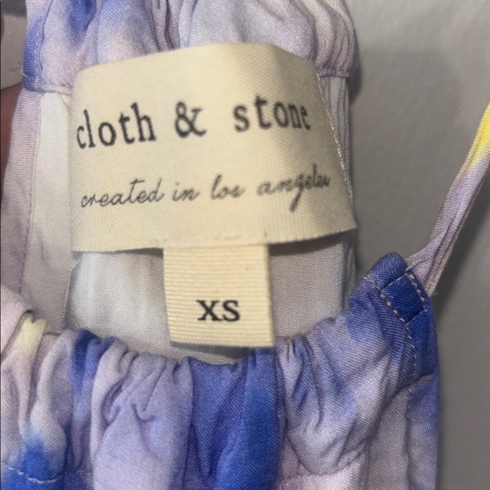 Cloth & Stone Anthropologie Watercolor Maxi Dress Long Length Summer Girly XS - Picture 6 of 7